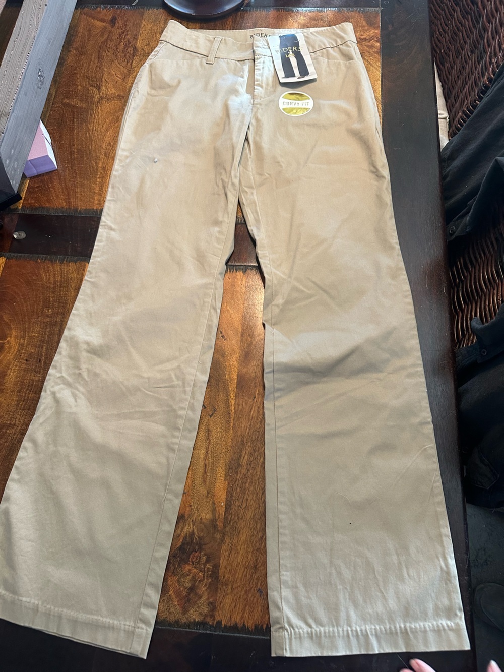 Riders by Lee Curvy fit mid rise khaki trousers size 6